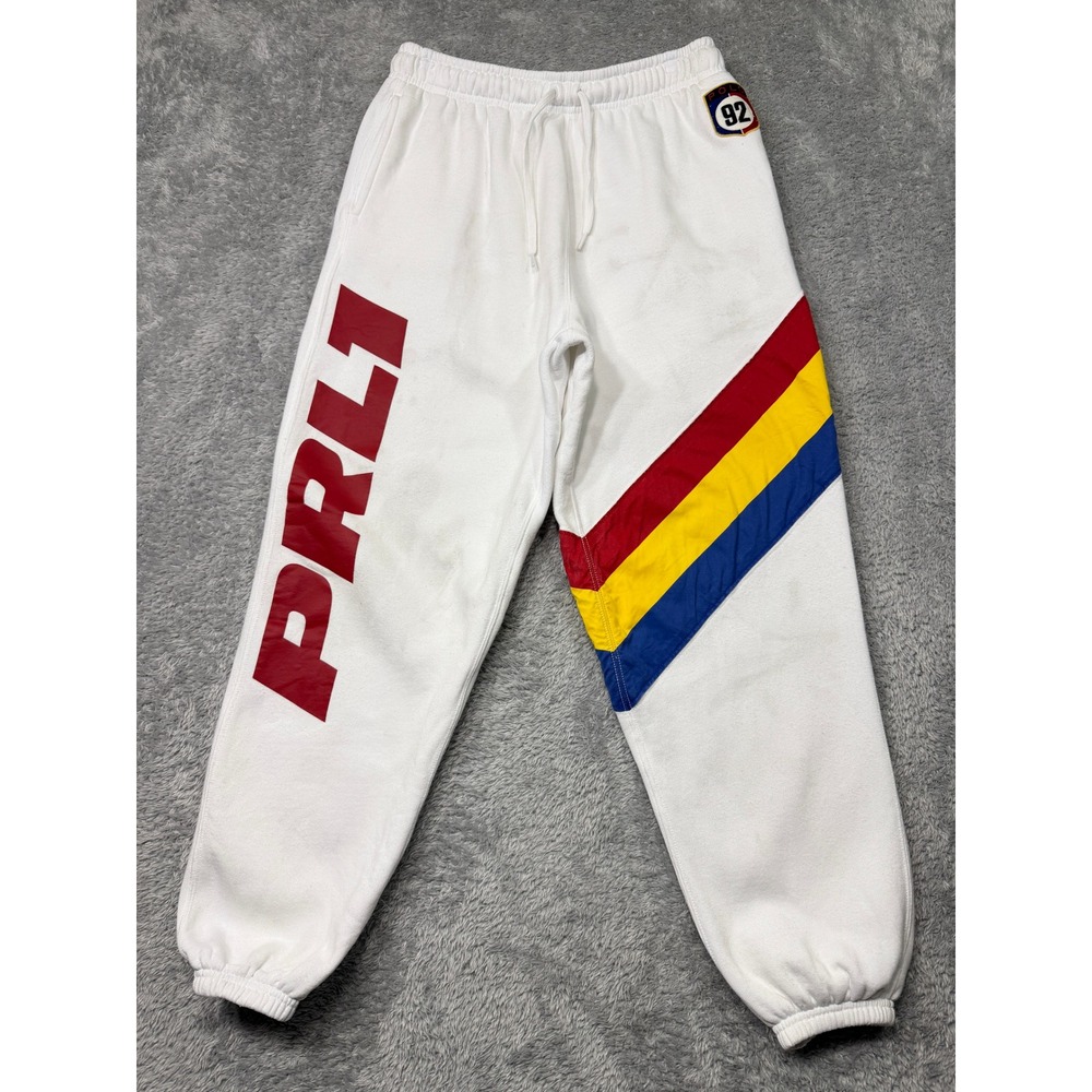 Polo Ralph Lauren Sweatpants Womens M White PRL1 92 Stripe Joggers Fleece